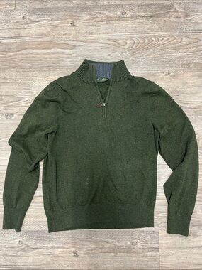 Men's Eddie Bauer Olive Half-Zip Sweater